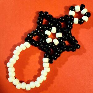 Black and White Kandi Star bracelet/ring